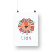 Colorful Lion Satin Posters