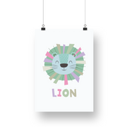 Colorful Lion Satin Posters