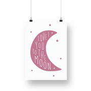 I Love You To The Moon Satin Posters