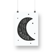 I Love You To The Moon Satin Posters