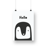 Hello Penguin Satin Posters