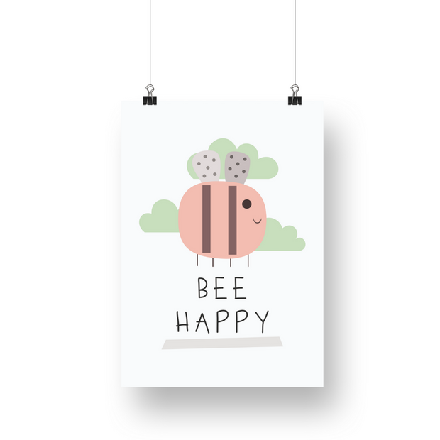 Bee Happy Satin Posters