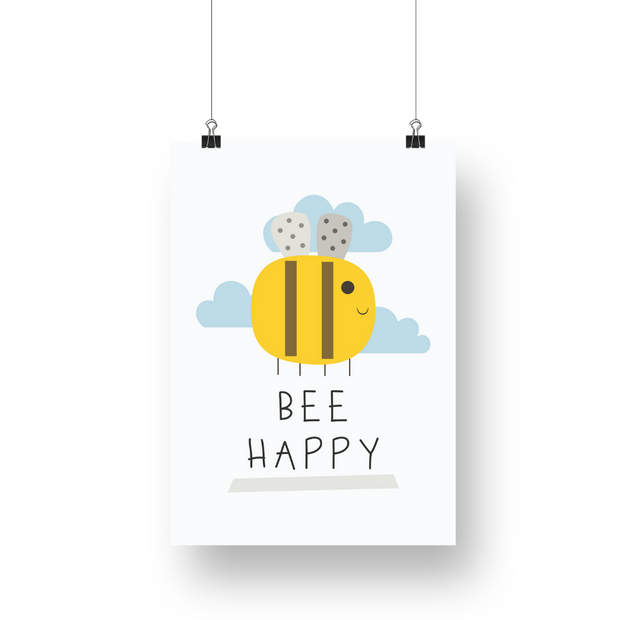 Bee Happy Satin Posters