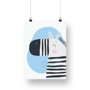 Happy Zebra Satin Posters