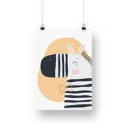 Happy Zebra Satin Posters