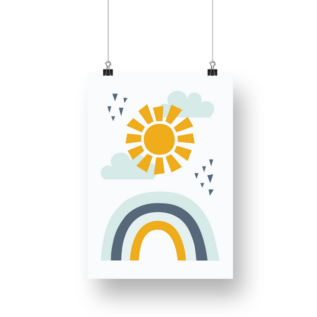 Sun and Rainbow Satin Posters