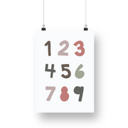 Colorful Numbers Satin Posters