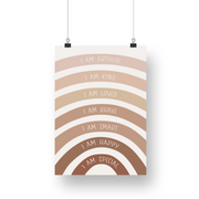 I Am Name Personalized Rainbow Satin Posters