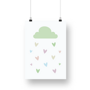 Cloud Hearts Satin Posters