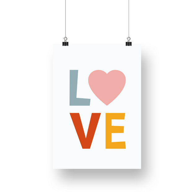 Colorful Love Satin Posters