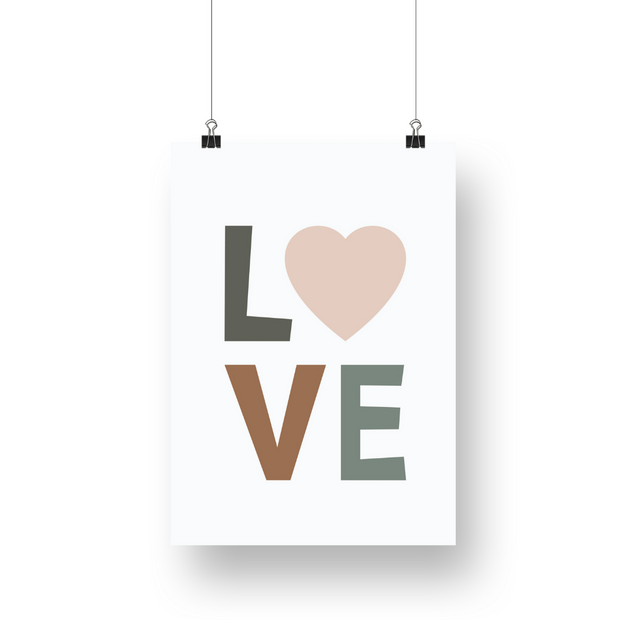 Colorful Love Satin Posters