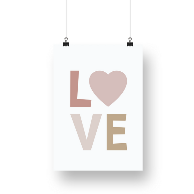 Colorful Love Satin Posters