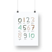 Handwritten Numbers Satin Posters