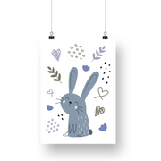 Bunny Hearts Satin Posters