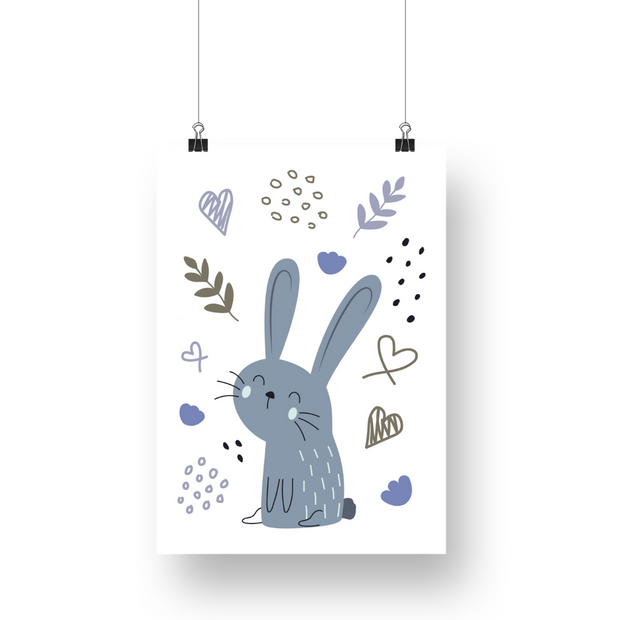 Bunny Hearts Satin Posters