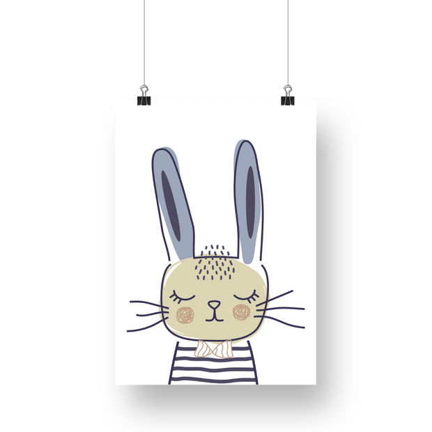 Sleepy Bunny Satin Posters