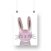 Sleepy Bunny Satin Posters