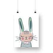 Sleepy Bunny Satin Posters