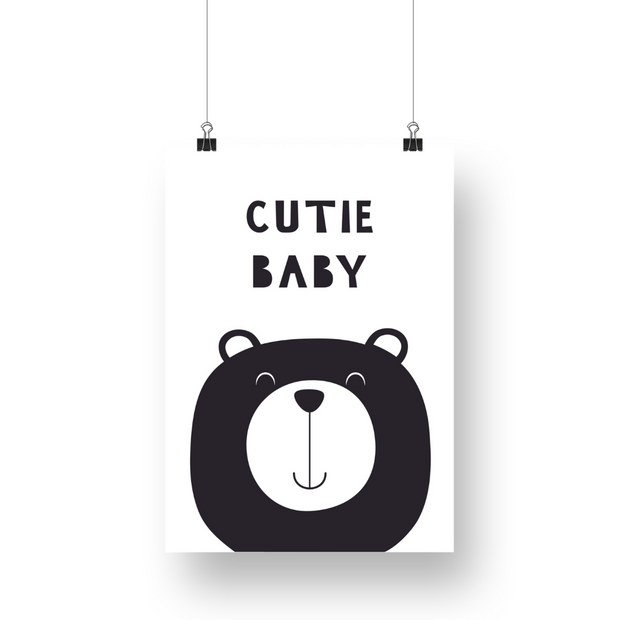 Cutie Baby Bear Satin Posters