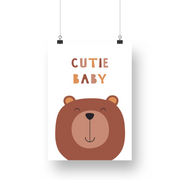 Cutie Baby Bear Satin Posters