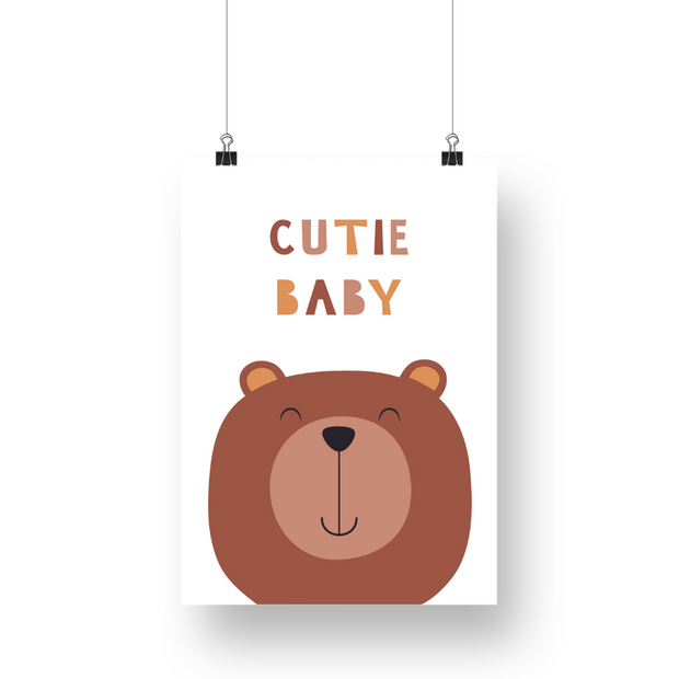 Cutie Baby Bear Satin Posters