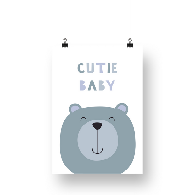 Cutie Baby Bear Satin Posters