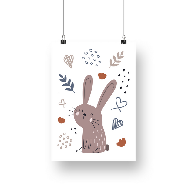 Bunny Hearts Satin Posters