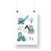 Construction Vehicle Satin Posters