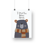 I Love You Beary Much Satin Posters