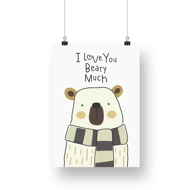 I Love You Beary Much Satin Posters