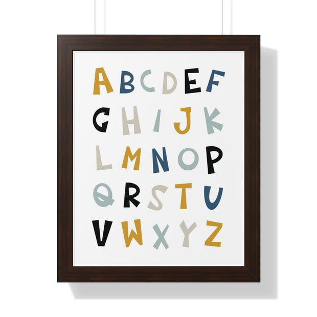 Alphabet Framed Vertical Poster