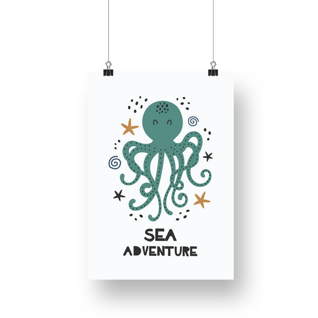 Sea Adventure Octopus Satin Posters