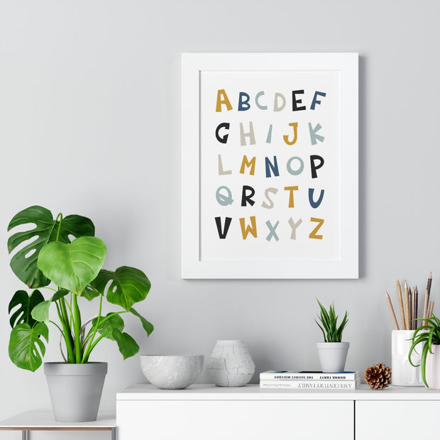 Alphabet Framed Vertical Poster