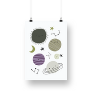 Stars and Planets Satin Posters