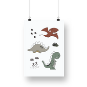 Happy Dinosaurs Satin Posters