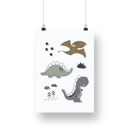 Happy Dinosaurs Satin Posters