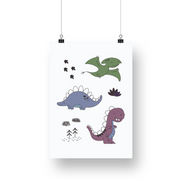 Happy Dinosaurs Satin Posters