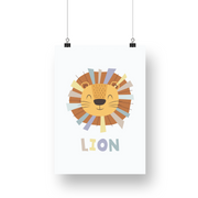 Colorful Lion Satin Posters