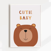 Cutie Baby Bear Satin Posters