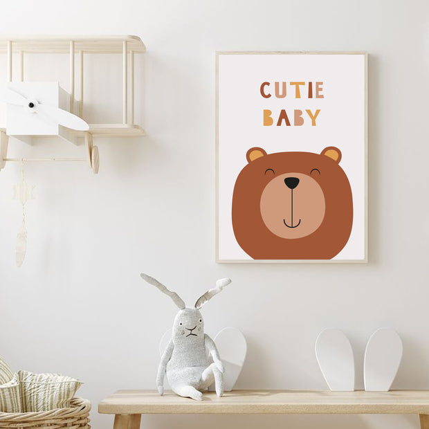 Cutie Baby Bear Satin Posters