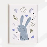 Bunny Hearts Satin Posters