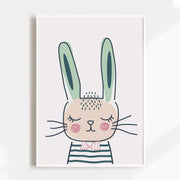 Sleepy Bunny Satin Posters