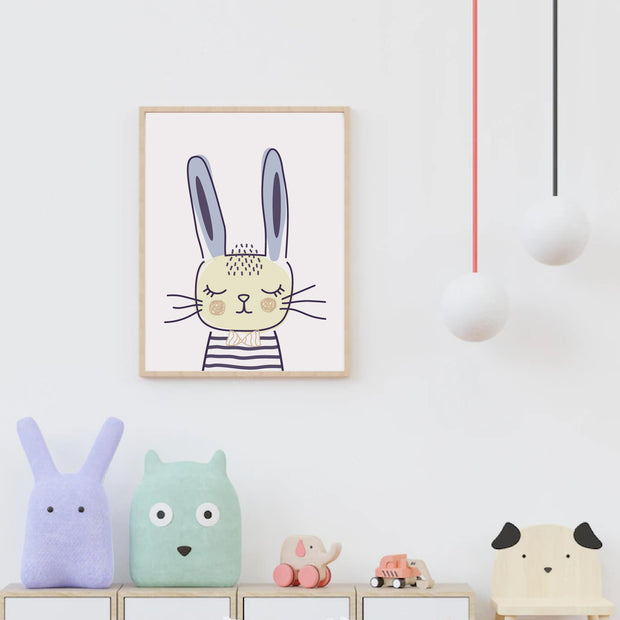 Sleepy Bunny Satin Posters