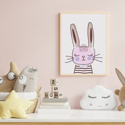 Sleepy Bunny Satin Posters