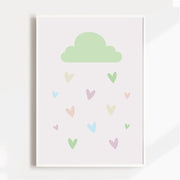 Cloud Hearts Satin Posters