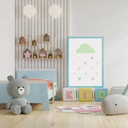 Cloud Hearts Satin Posters