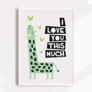 I Love You This Much Giraffe Satin Posters