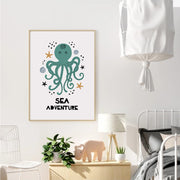 Sea Adventure Octopus Satin Posters