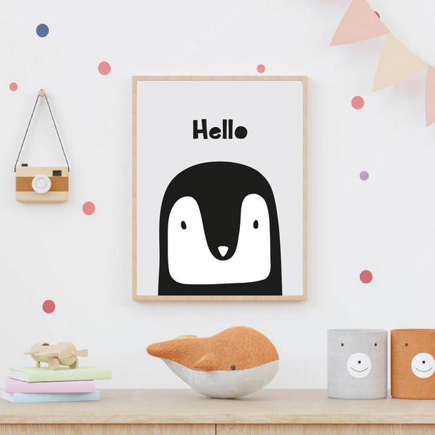 Hello Penguin Satin Posters