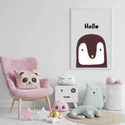 Hello Penguin Satin Posters